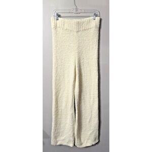Skims Teddy Cozy Fuzzy Wide Leg Lounge Pants Size L/XL ‎ Off White